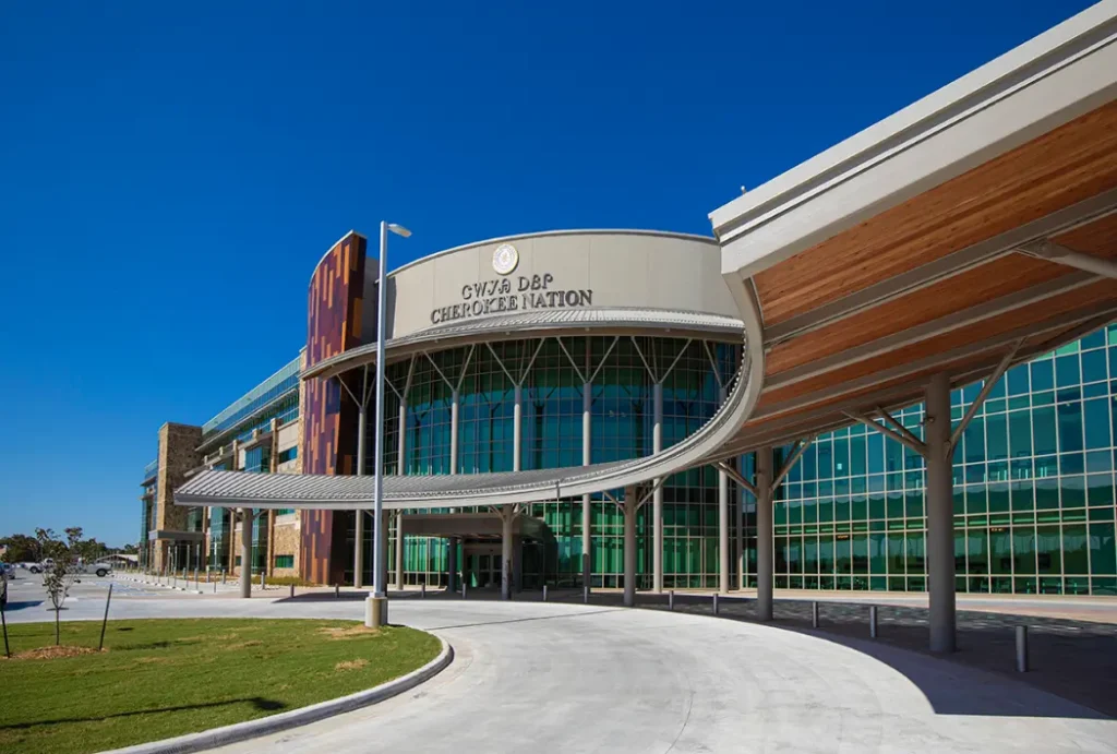 Cherokee Nation hospital near Rivercrest Residences in Tahlequah, OK.